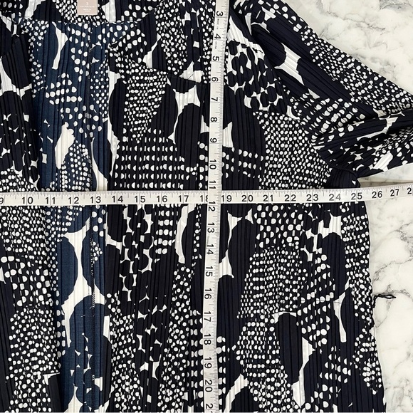 Chico's Travelers Textured Crinkle Trench Cardigan Jacket Blue White $118 - Picture 6 of 10